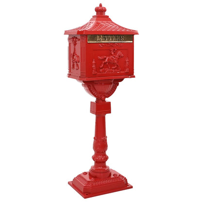 Sockel-Briefkasten Aluminium Vintage Style Rostfrei
