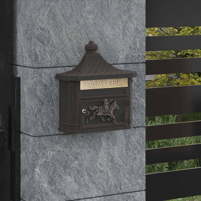 Wandmontierter Briefkasten 40,5 X 16 X 45 Cm Gussaluminium