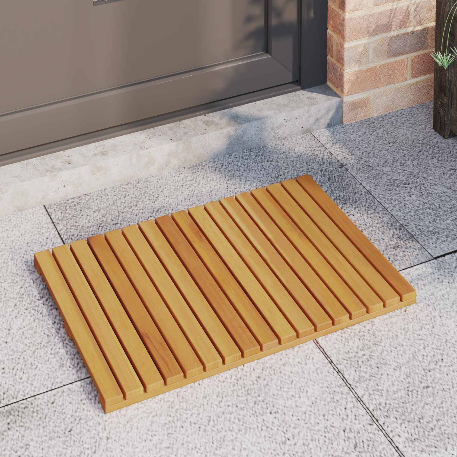Badematte Uni Braun Holz