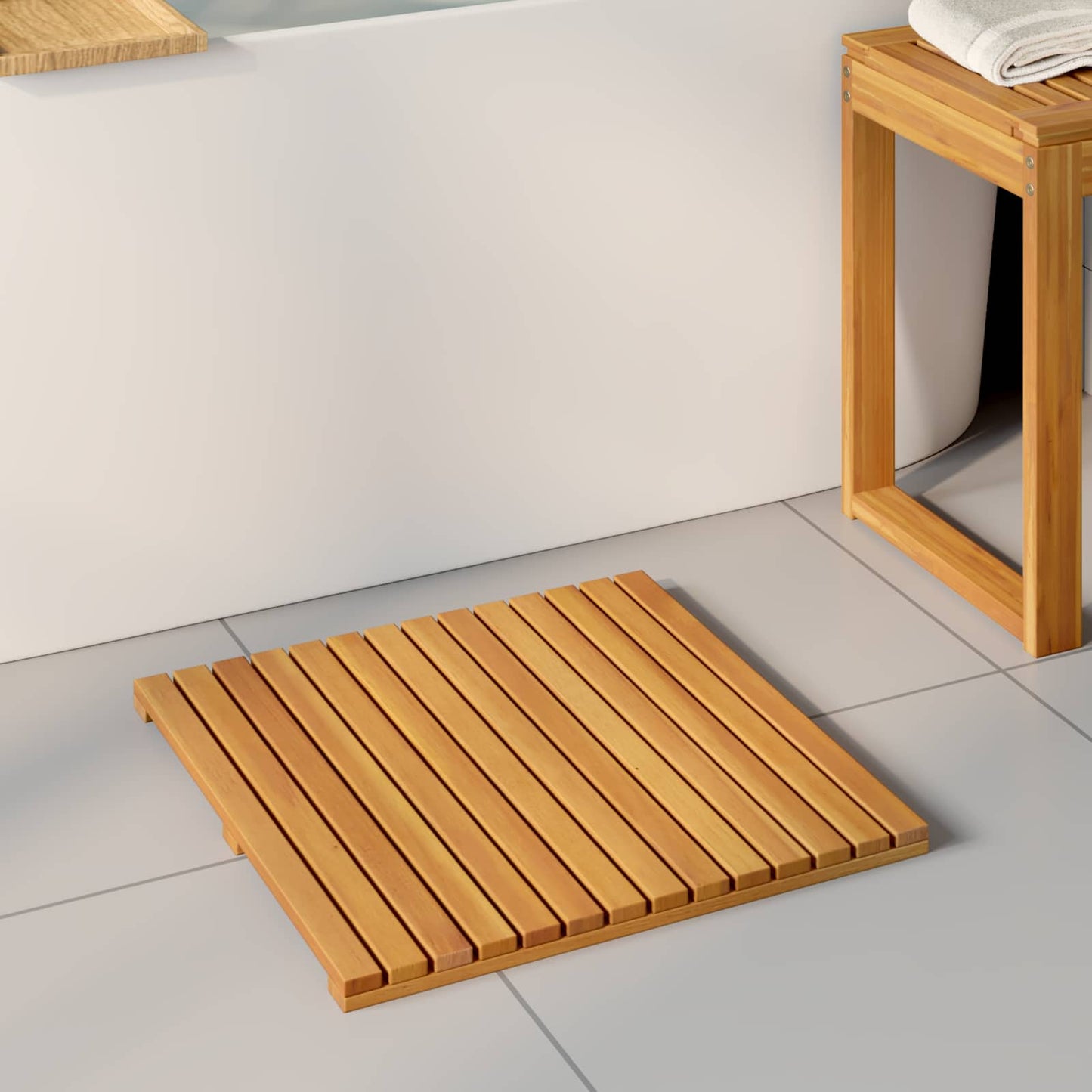 Badematte Uni Braun Holz