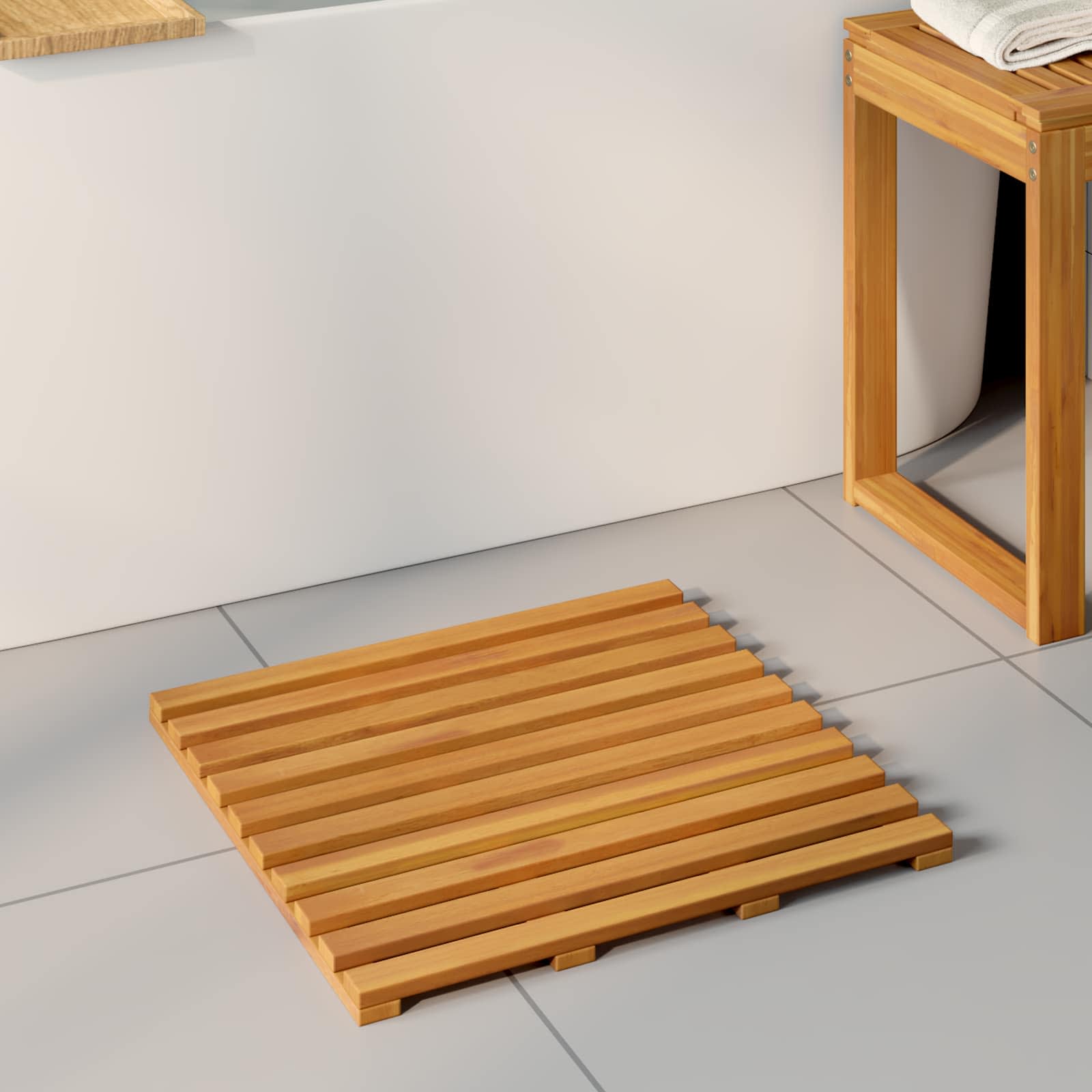 Badematte Uni Braun 100 X 53 Cm Holz