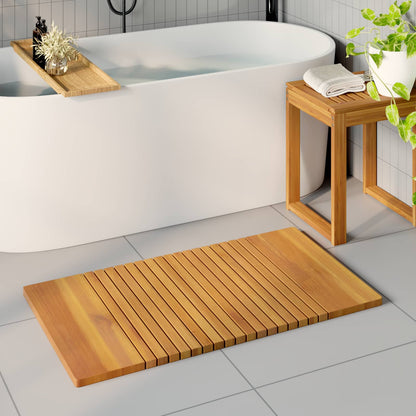 Badematte Uni Braun Holz
