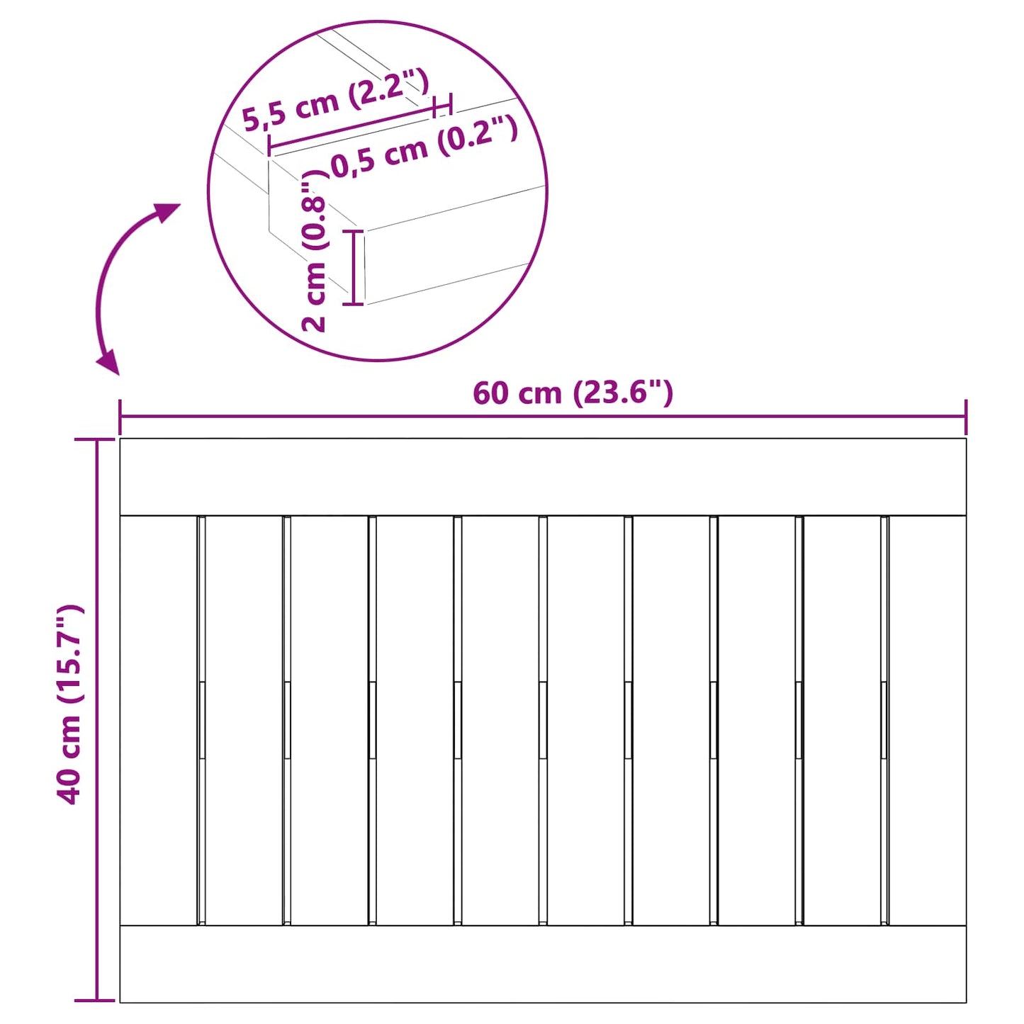 Badematte Uni Braun Holz