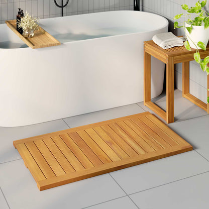 Badematte Uni Braun Holz