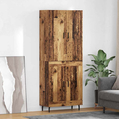 Highboard Braun Eichen-Optik 69,5X34X180 Cm Holzwerkstoff