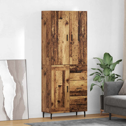 Highboard Braun Eichen-Optik 69,5X34X180 Cm Holzwerkstoff