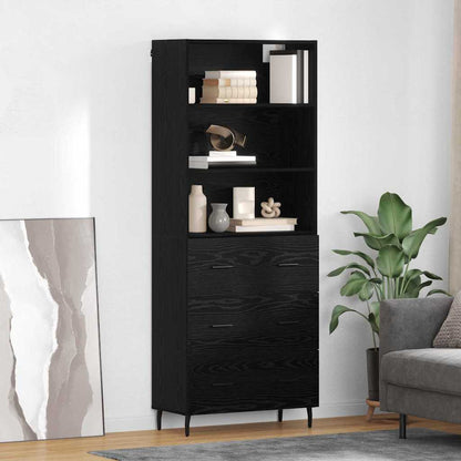 Highboard Braun Eichen-Optik 69,5X34X180 Cm Holzwerkstoff
