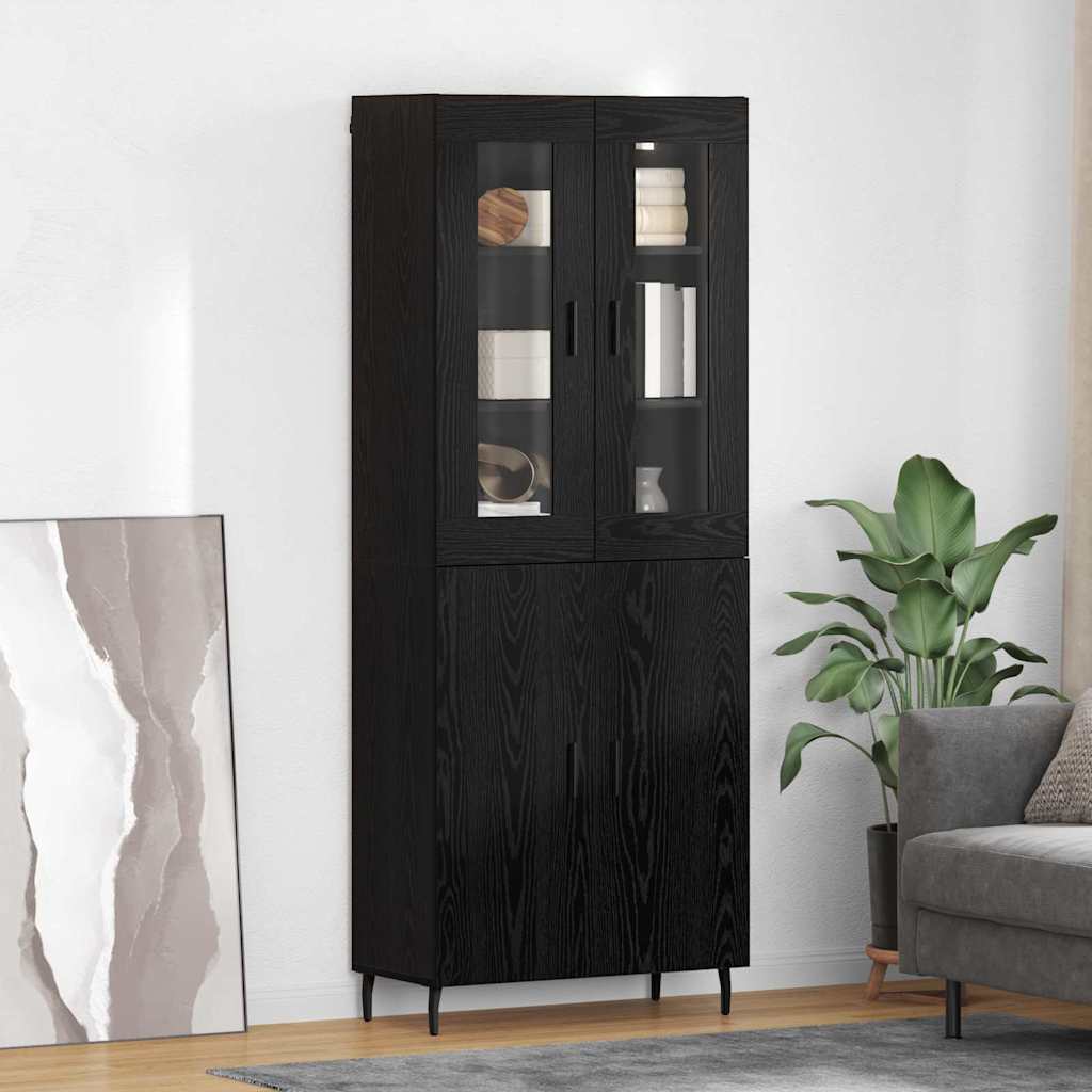 Highboard Braun Eichen-Optik 69,5X34X180 Cm Holzwerkstoff
