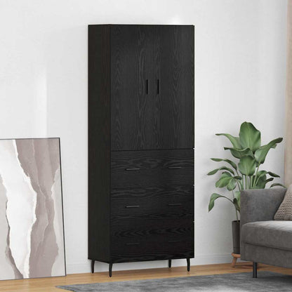 Highboard Braun Eichen-Optik 69,5X34X180 Cm Holzwerkstoff