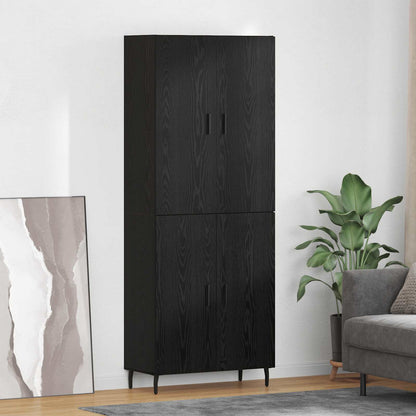 Highboard Braun Eichen-Optik 69,5X34X180 Cm Holzwerkstoff