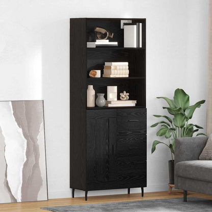 Highboard Braun Eichen-Optik 69,5X34X180 Cm Holzwerkstoff