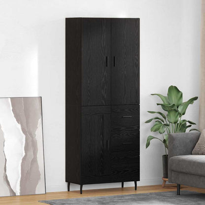 Highboard Braun Eichen-Optik 69,5X34X180 Cm Holzwerkstoff