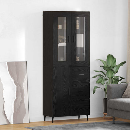 Highboard Braun Eichen-Optik 69,5X34X180 Cm Holzwerkstoff