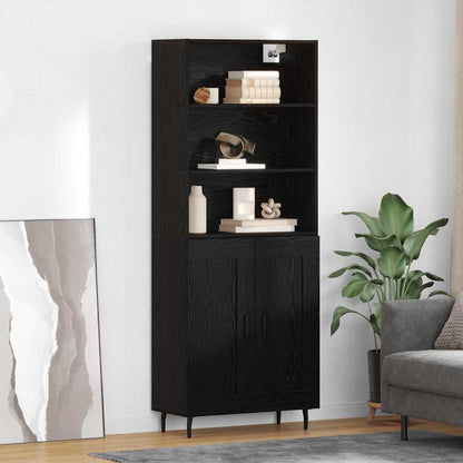 Highboard Braun Eichen-Optik 69,5X34X180 Cm Holzwerkstoff