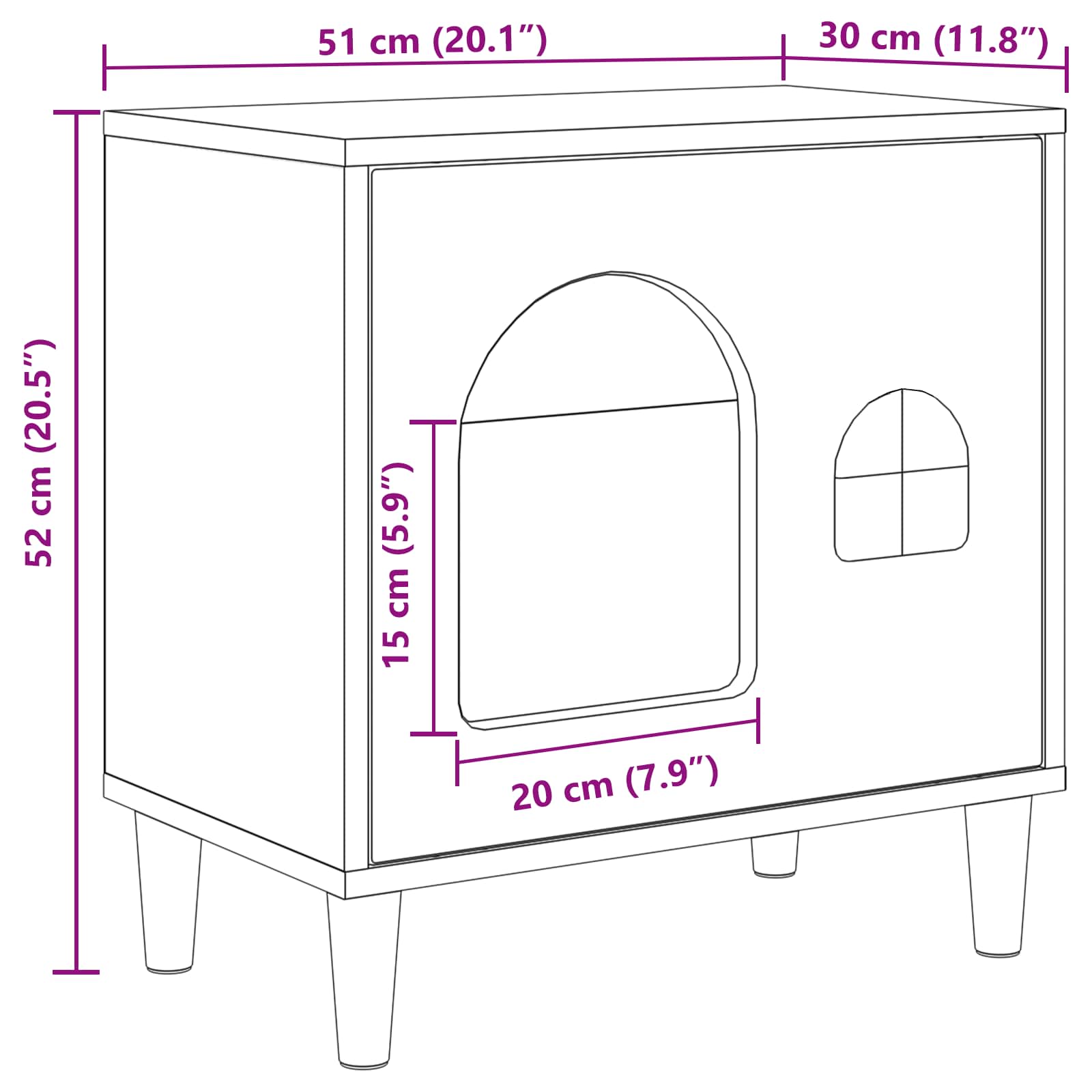 Katzenhaus Sonoma 51 X 30 X 52 Cm Holzwerkstoff