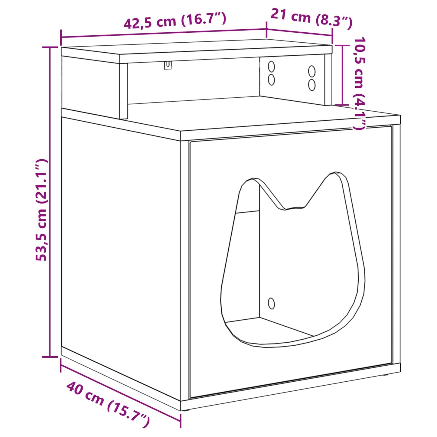 Katzenhaus 42,5 X 40 X 53,5 Cm Holzwerkstoff