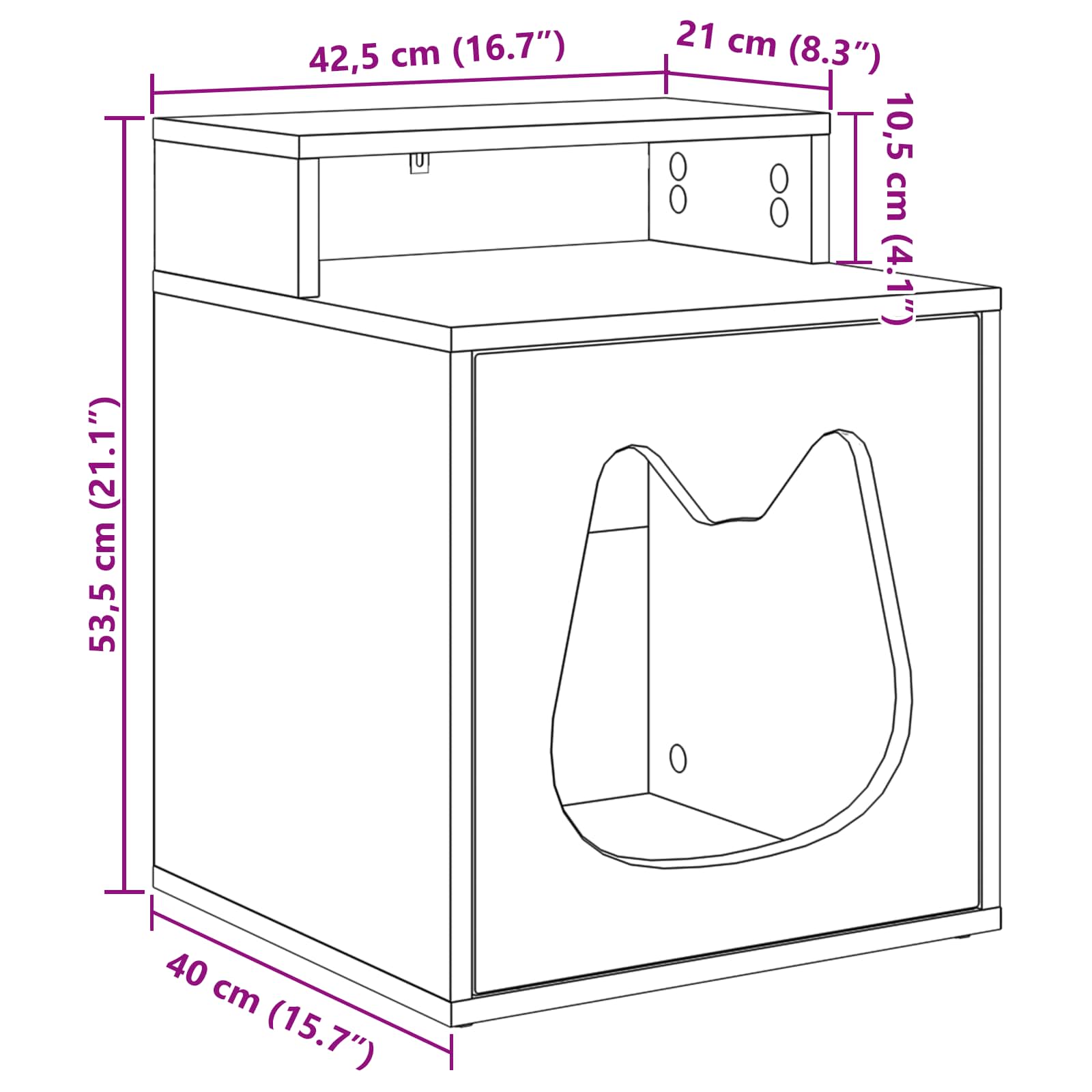 Katzenhaus 42,5 X 40 X 53,5 Cm Holzwerkstoff