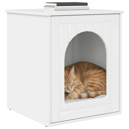 Katzenhaus Glänzend Weiß 53 X 52 X 62 Cm Holzwerkstoff
