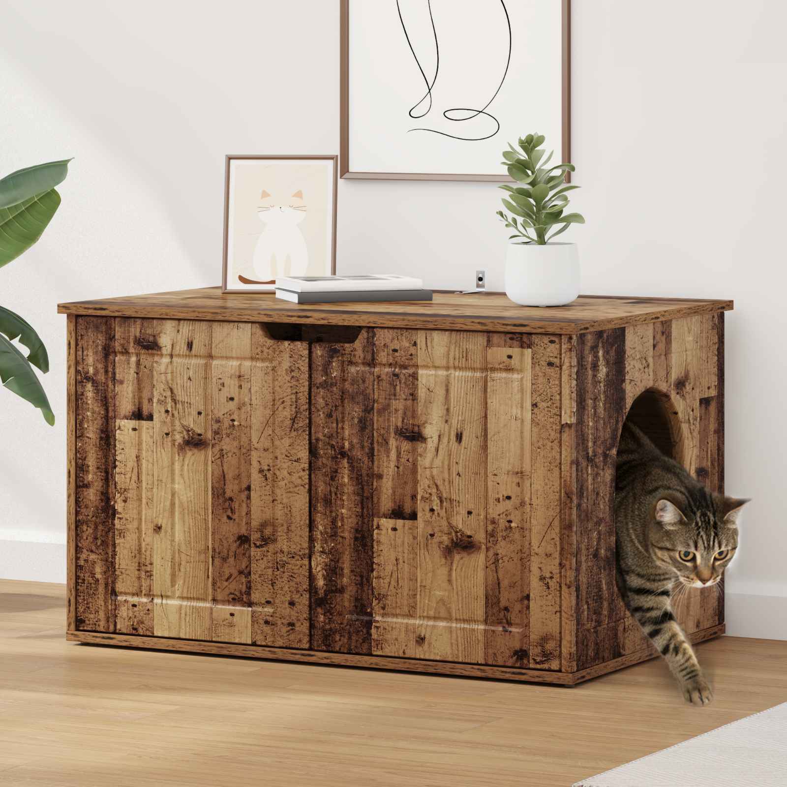 Katzenhaus 85 X 55 X 50,5 Cm Holzwerkstoff