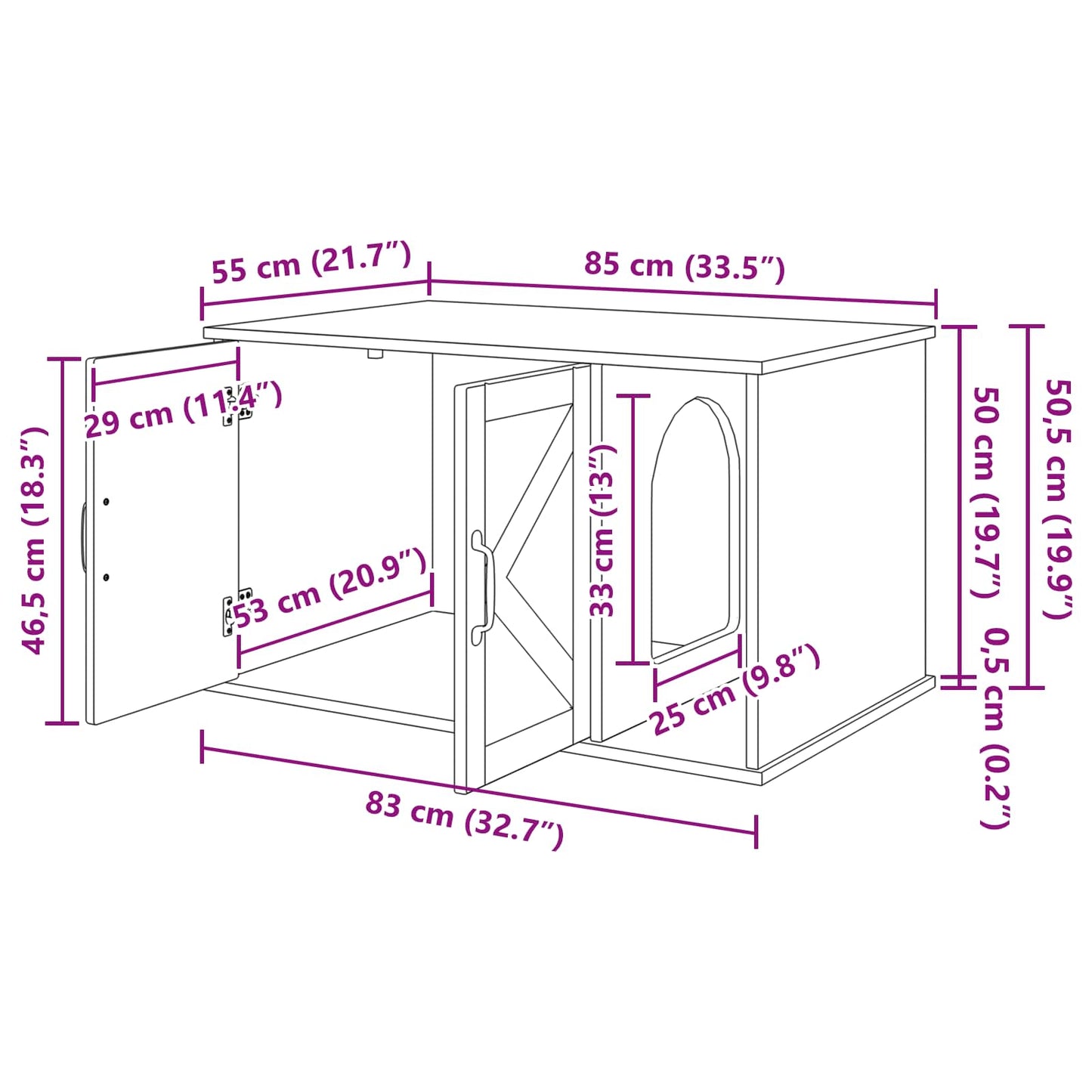 Katzenhaus 85 X 55 X 50 Cm Holzwerkstoff