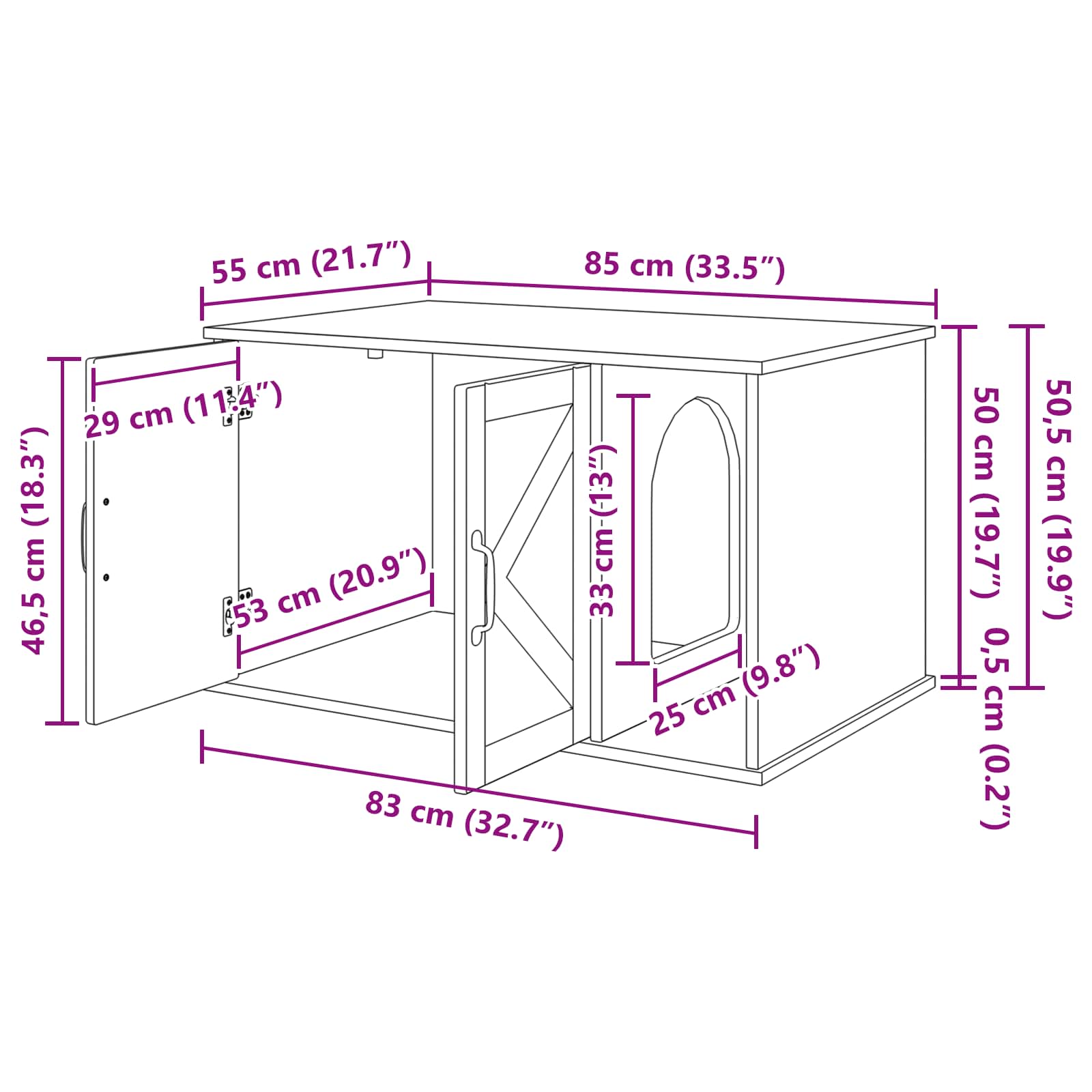 Katzenhaus 85 X 55 X 50 Cm Holzwerkstoff