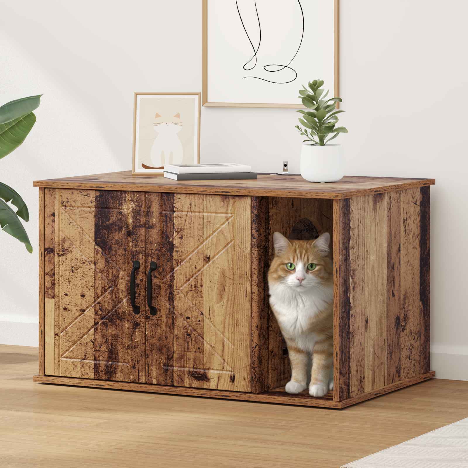 Katzenhaus 85 X 55 X 50 Cm Holzwerkstoff