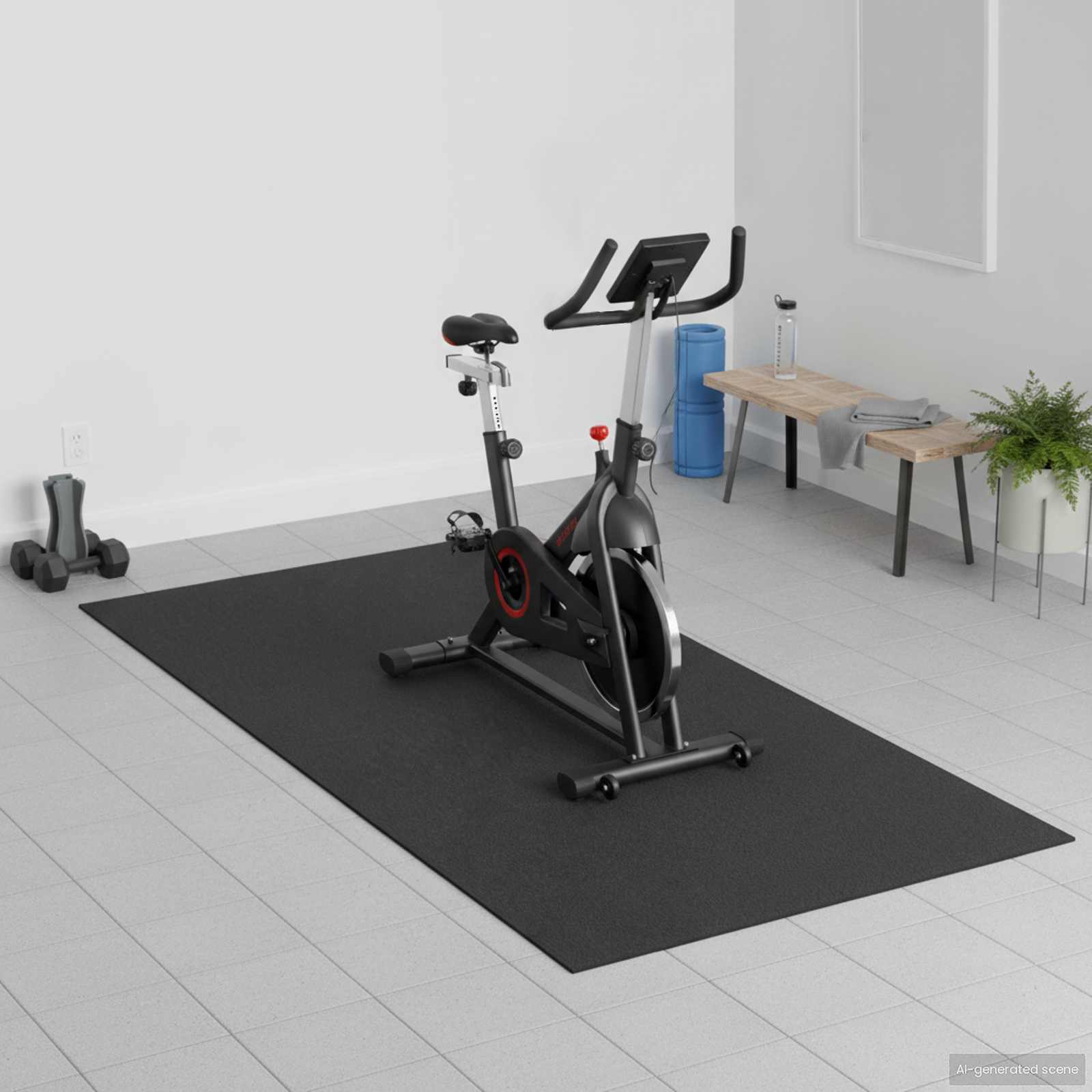 Sport Schutzmatte Schwarz 120 X 60 X 0,6 Cm High-Density Pvc