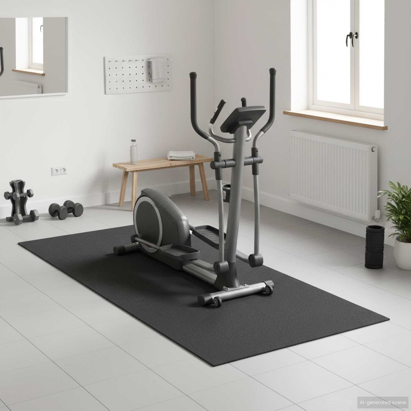 Sport Schutzmatte Schwarz 120 X 60 X 0,6 Cm High-Density Pvc