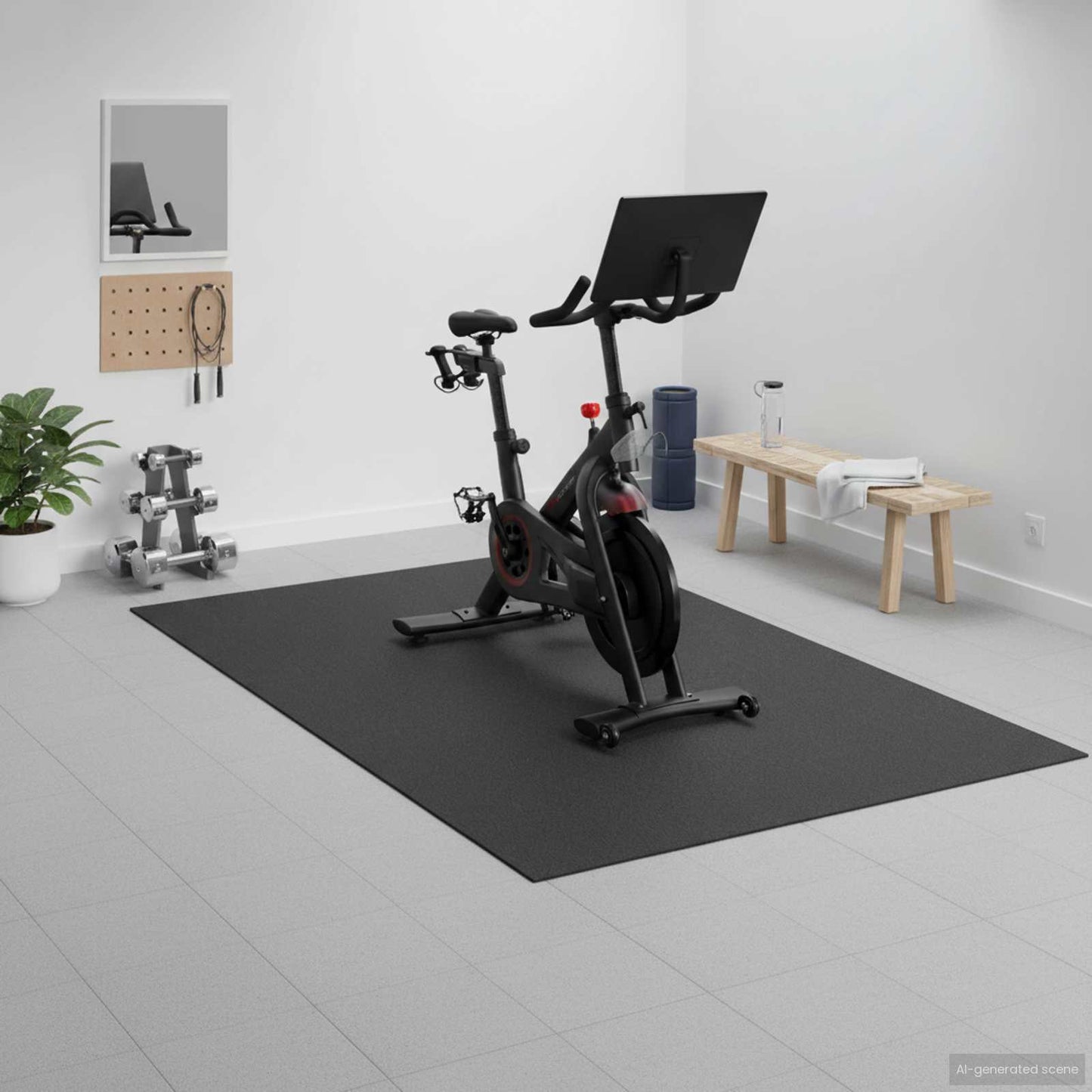 Sport Schutzmatte Schwarz 120 X 60 X 0,6 Cm High-Density Pvc