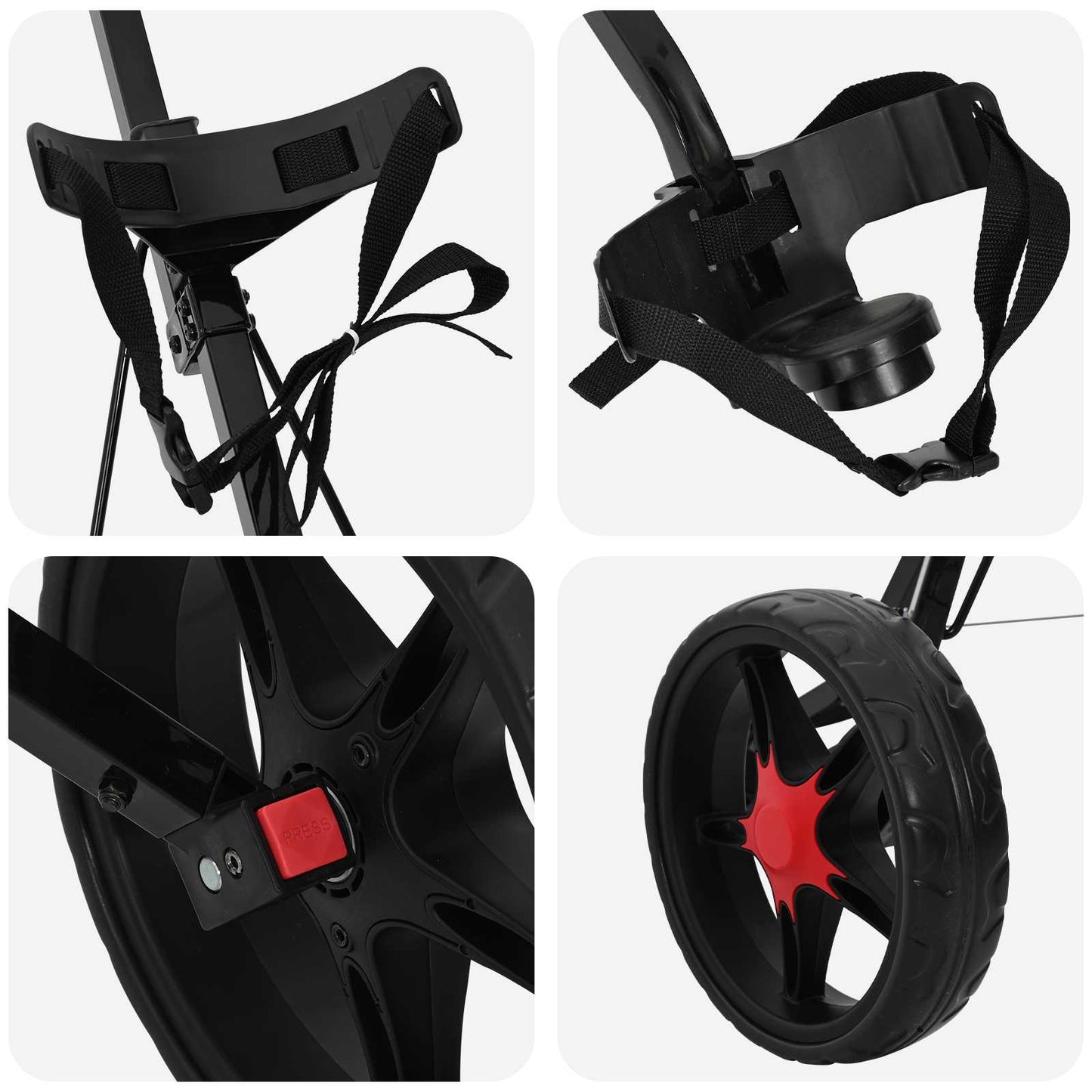 Golf-Dolly Schwarz 66 X 65 X 112 Cm Eisen