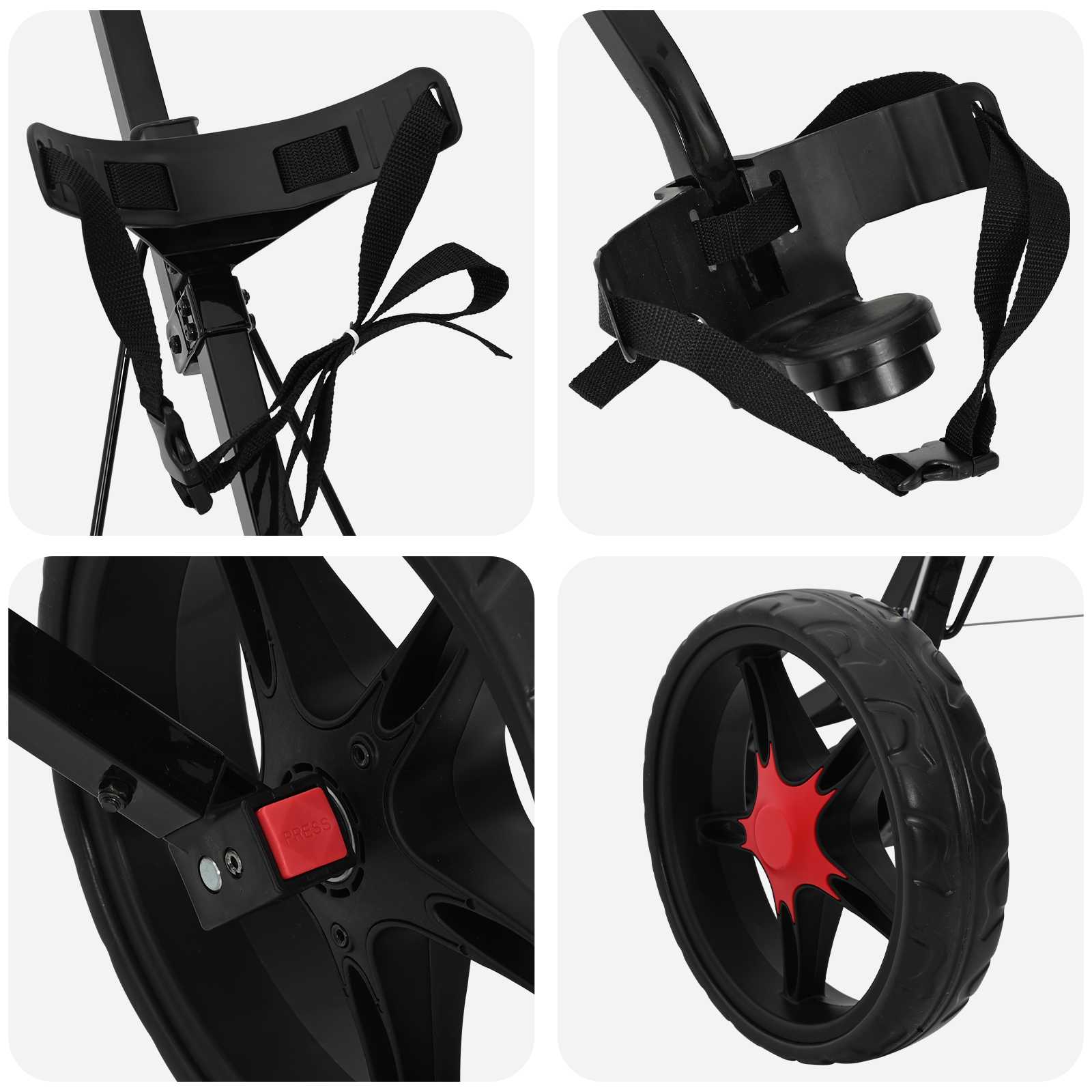 Golf-Dolly Schwarz 66 X 65 X 112 Cm Eisen