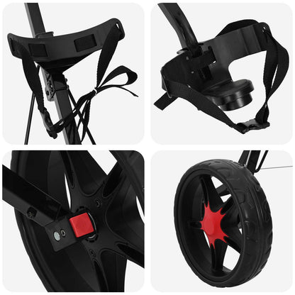 Golf-Dolly Schwarz 66 X 65 X 112 Cm Eisen