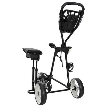 Golf-Dolly Mit Sitz Schwarz Und Weiß 100 X 60 X 130 Cm Eisen