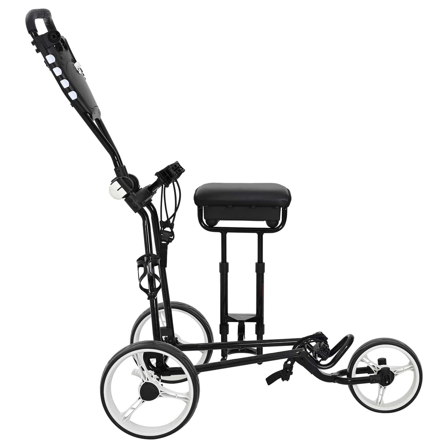 Golf-Dolly Mit Sitz Schwarz Und Weiß 100 X 60 X 130 Cm Eisen