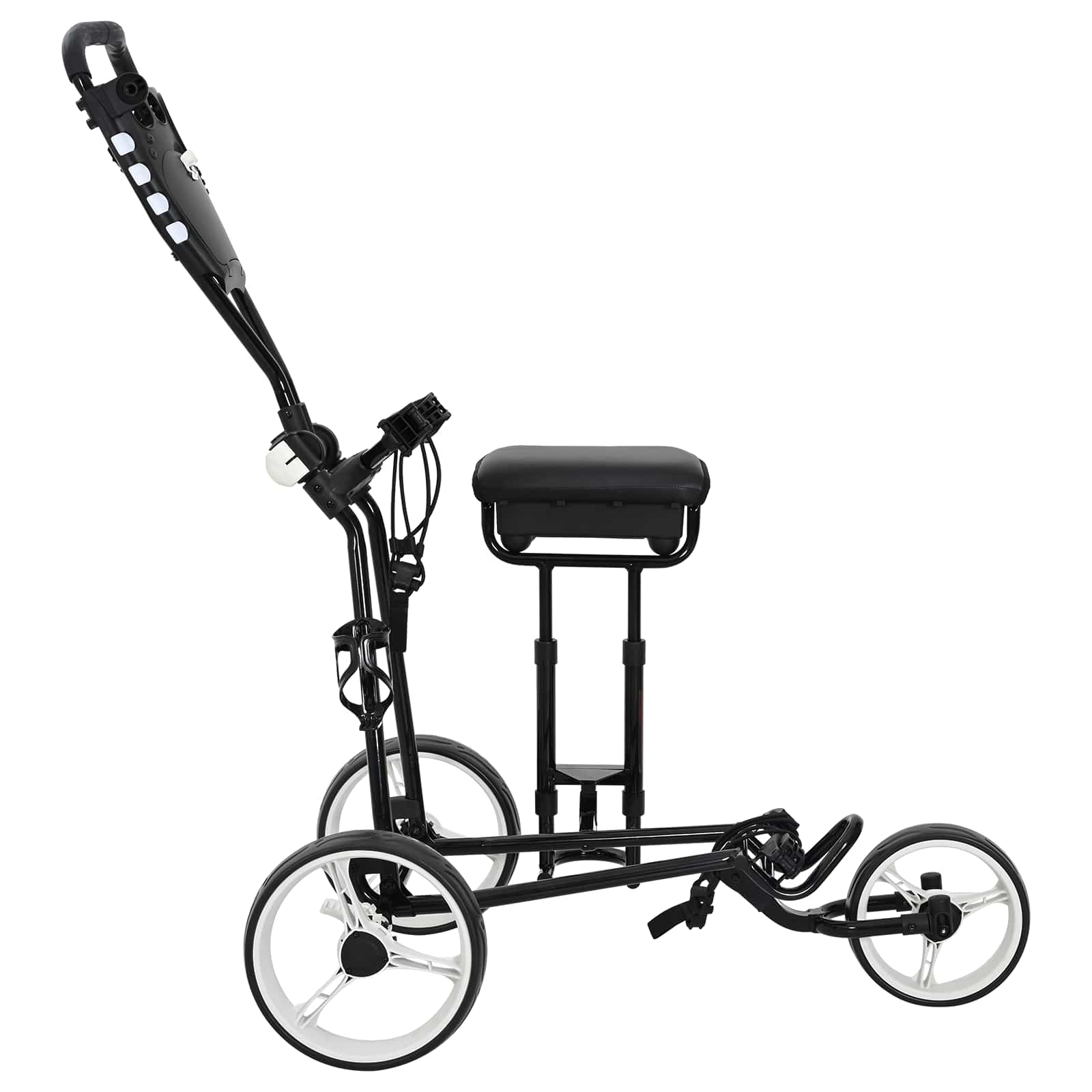 Golf-Dolly Mit Sitz Schwarz Und Weiß 100 X 60 X 130 Cm Eisen