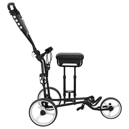 Golf-Dolly Mit Sitz Schwarz Und Weiß 100 X 60 X 130 Cm Eisen