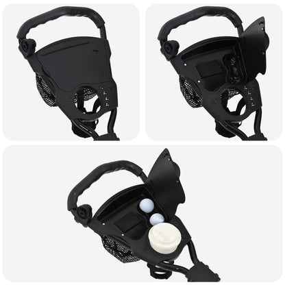Golf-Dolly Mit Sitz Schwarz 95 X 69 X 114 Cm Eisen