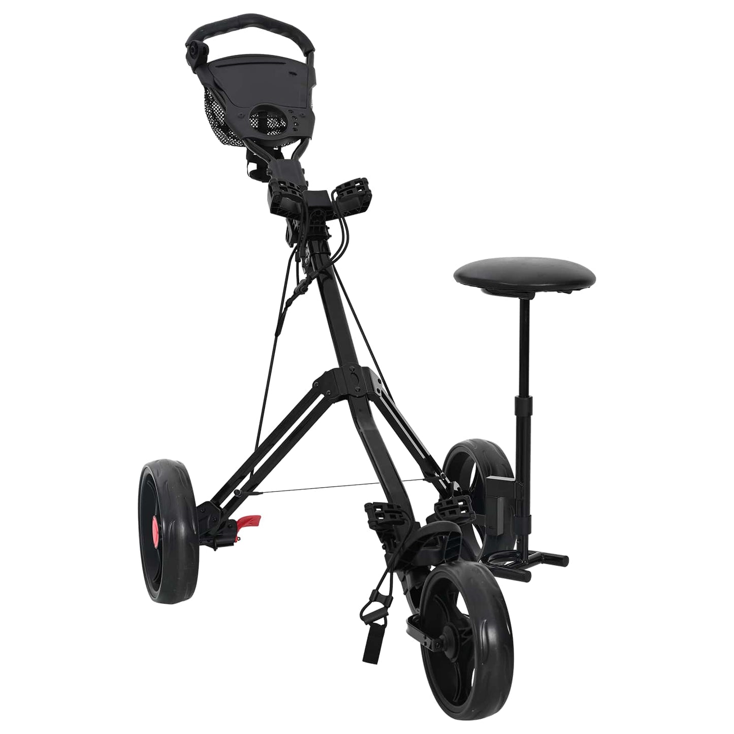 Golf-Dolly Mit Sitz Schwarz 95 X 69 X 114 Cm Eisen