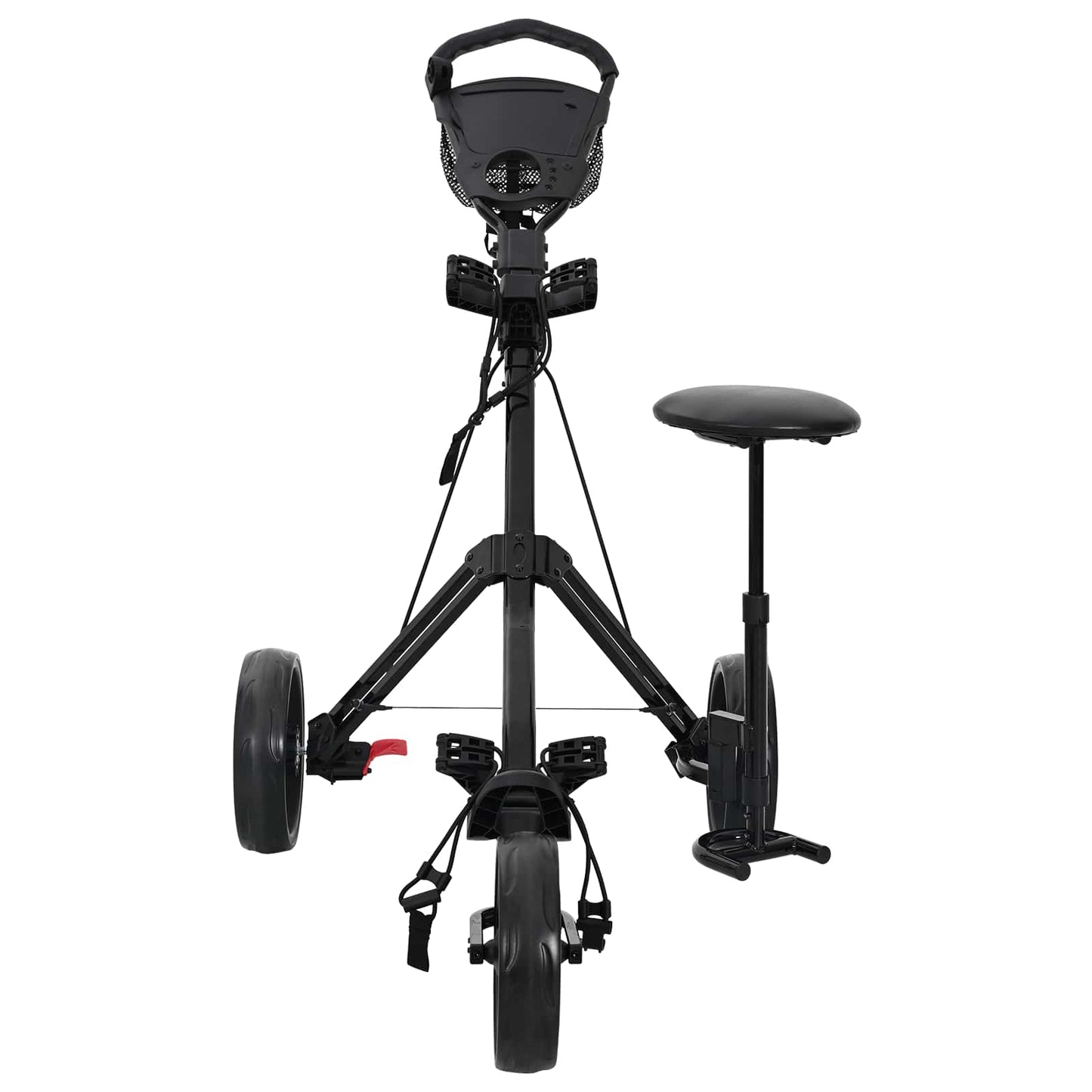 Golf-Dolly Mit Sitz Schwarz 95 X 69 X 114 Cm Eisen