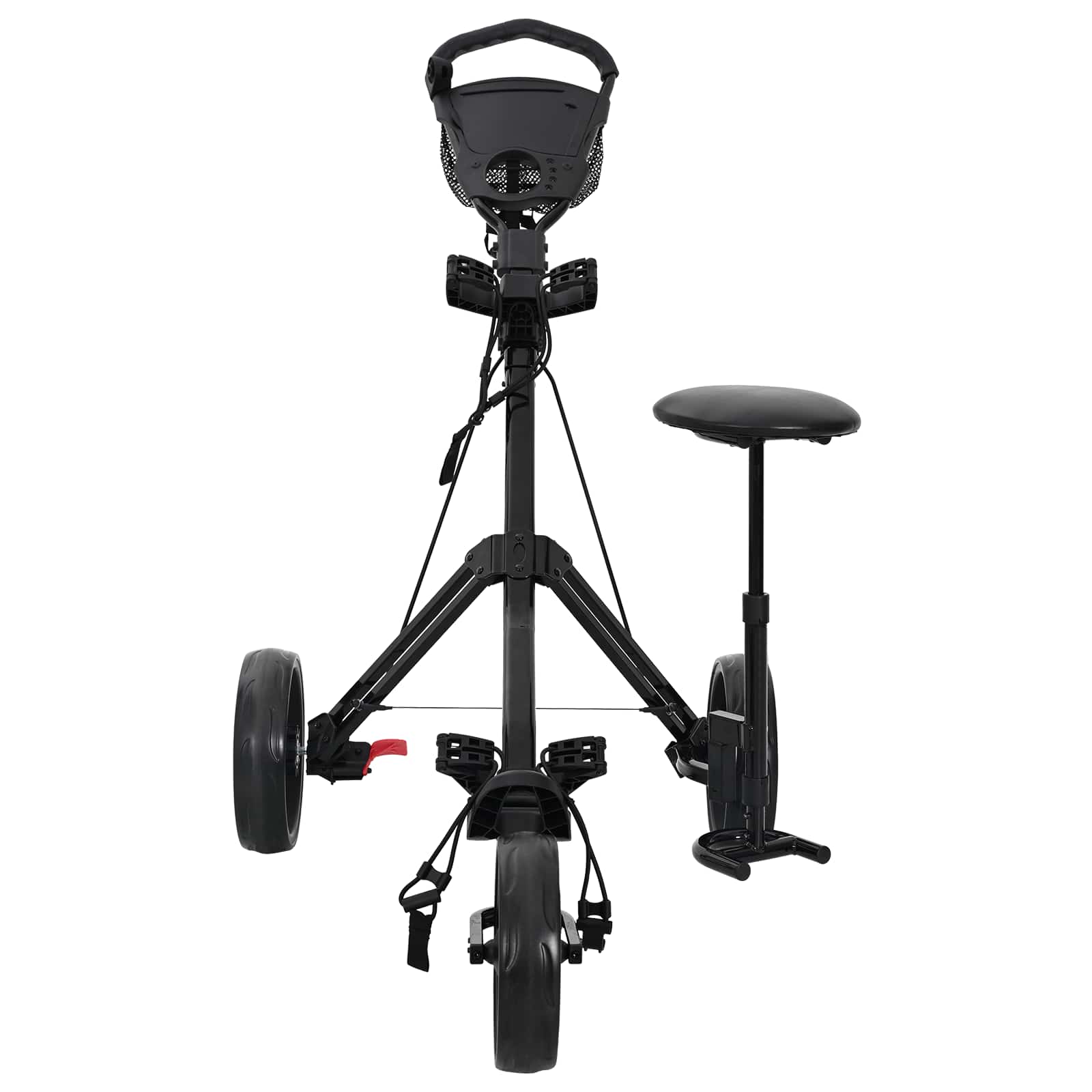Golf-Dolly Mit Sitz Schwarz 95 X 69 X 114 Cm Eisen