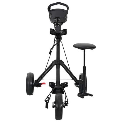 Golf-Dolly Mit Sitz Schwarz 95 X 69 X 114 Cm Eisen