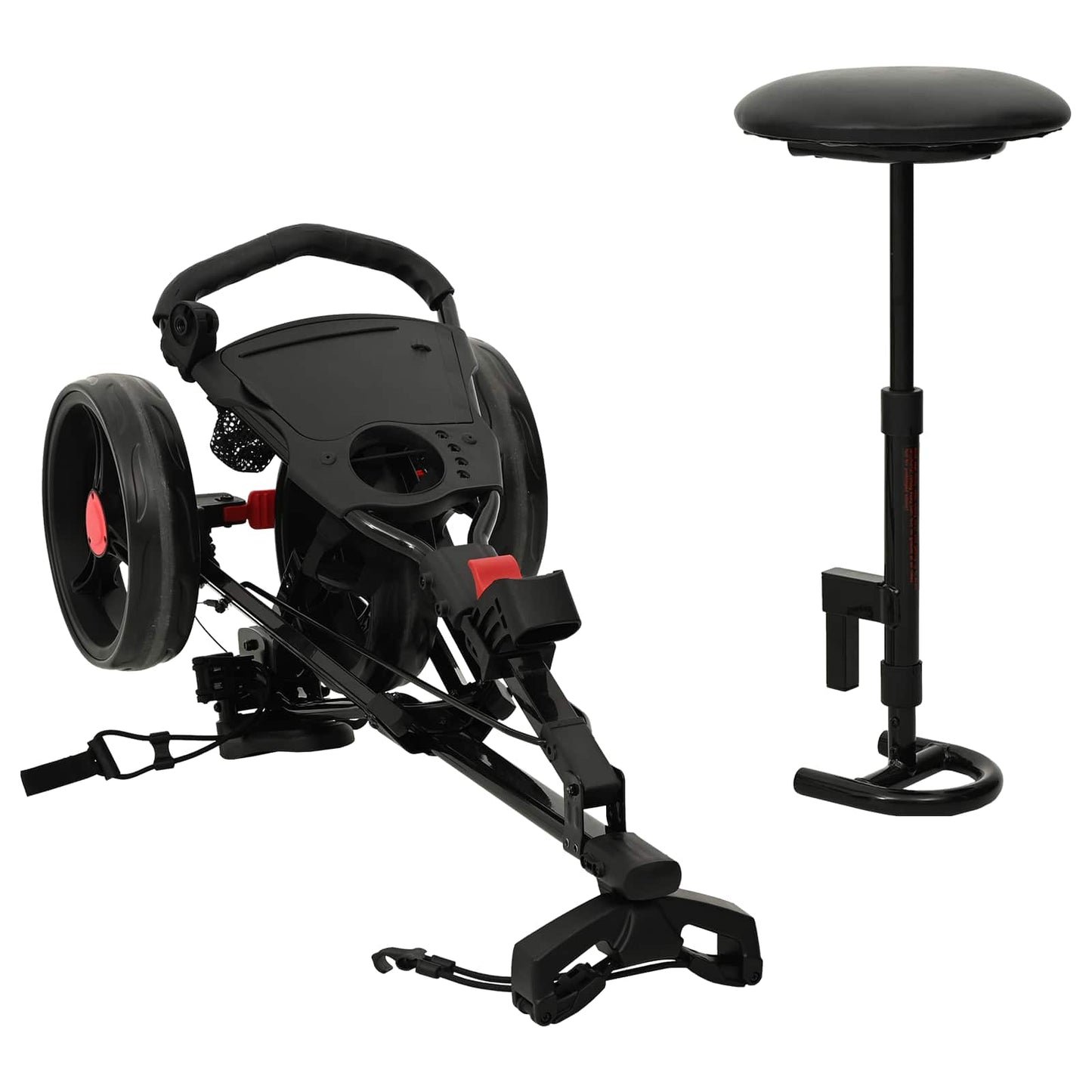 Golf-Dolly Mit Sitz Schwarz 95 X 69 X 114 Cm Eisen