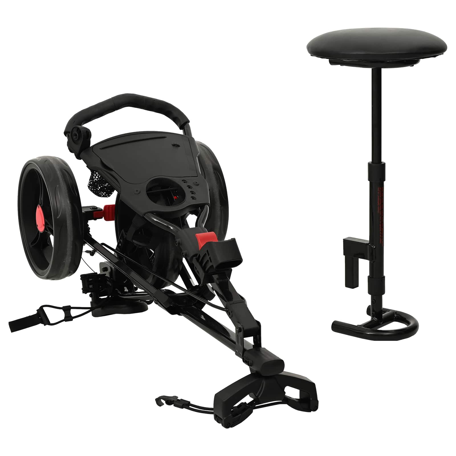 Golf-Dolly Mit Sitz Schwarz 95 X 69 X 114 Cm Eisen