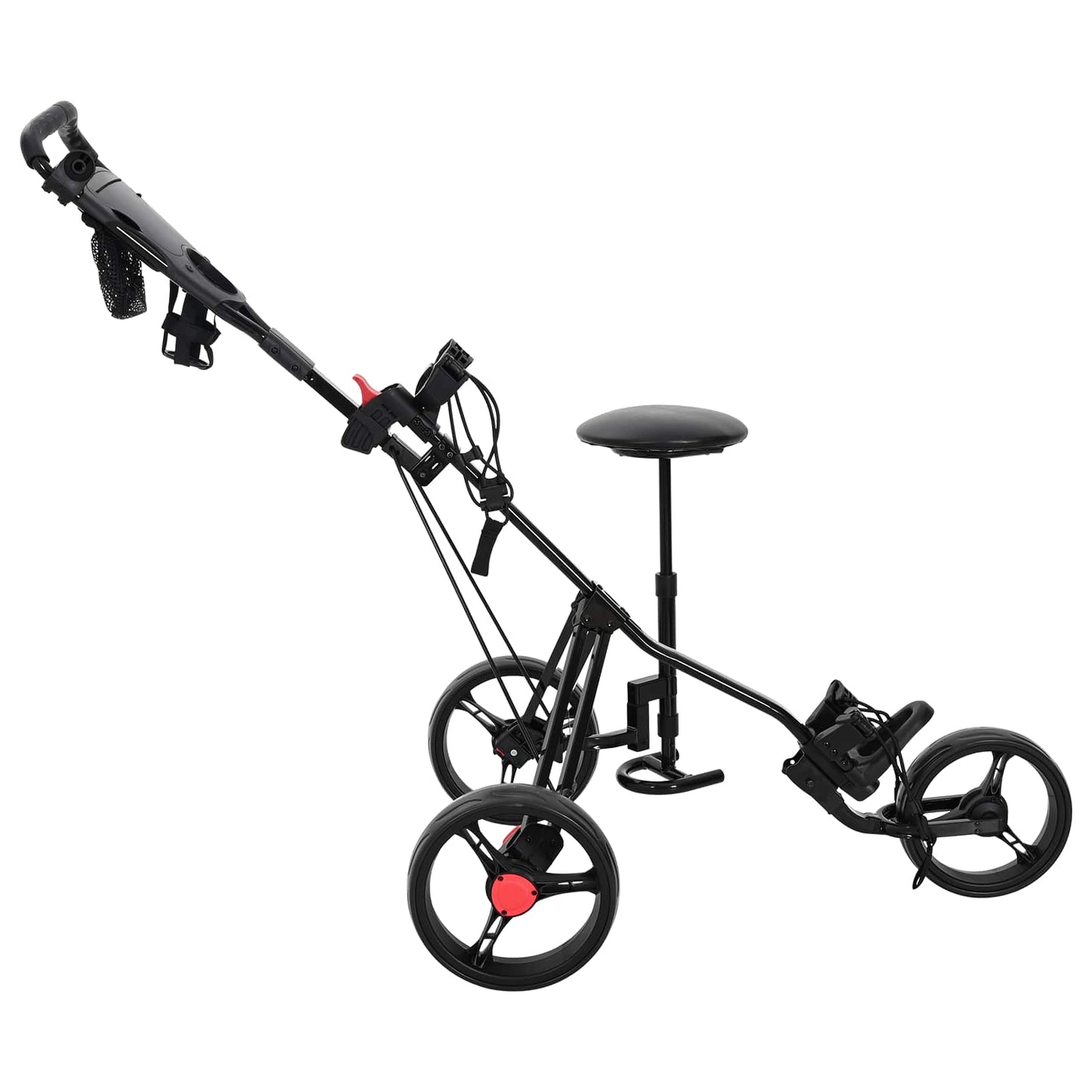Golf-Dolly Mit Sitz Schwarz 95 X 69 X 114 Cm Eisen