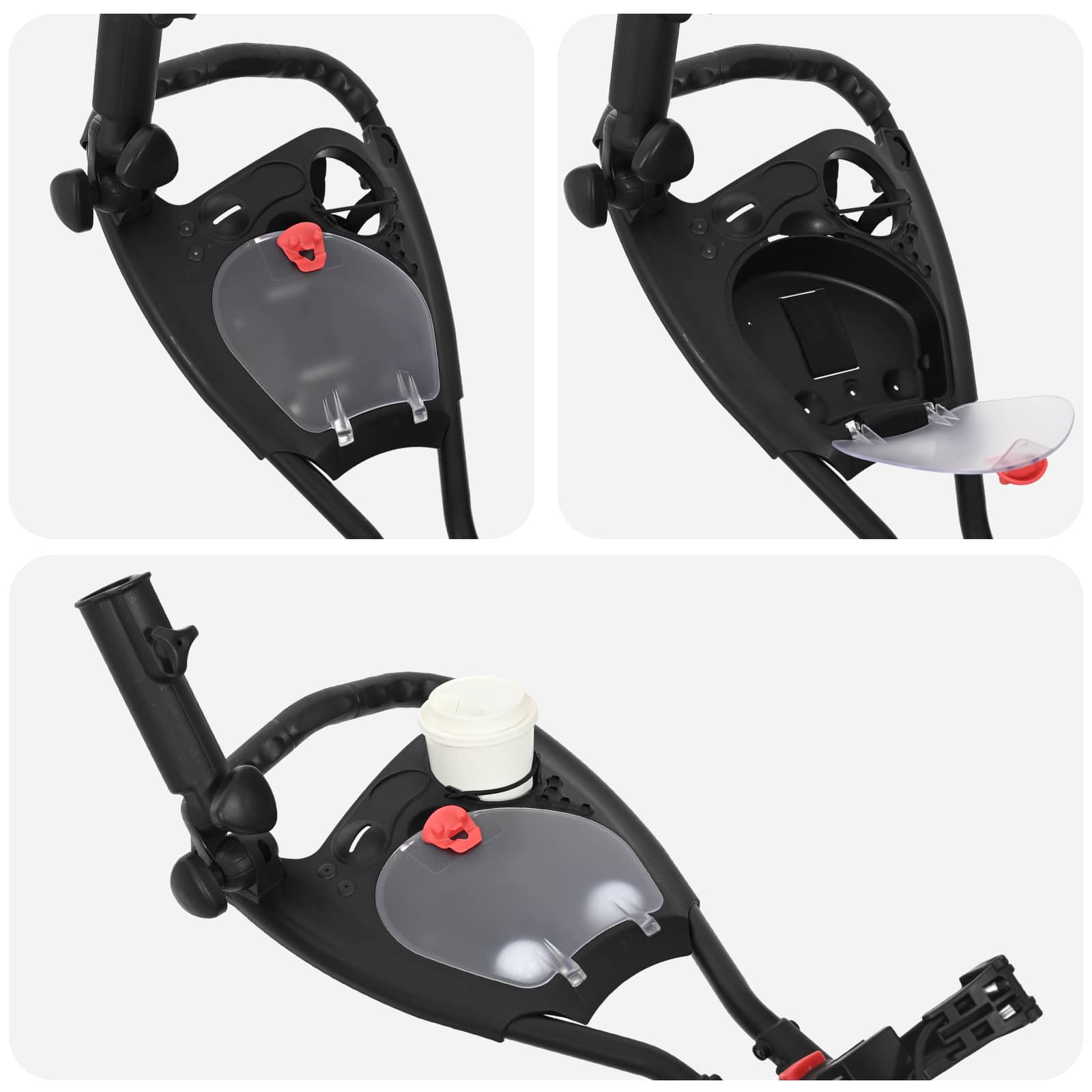 Golf-Dolly Mit Sitz Schwarz Aluminium Klappbar