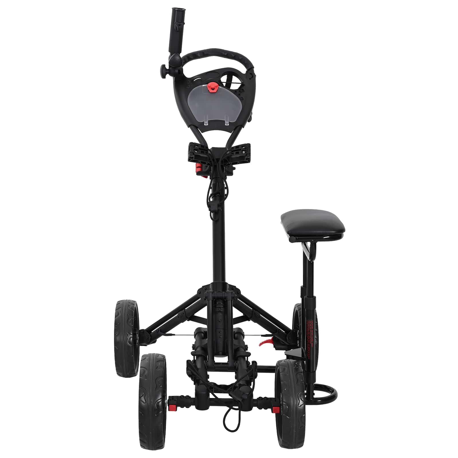 Golf-Dolly Mit Sitz Schwarz Aluminium Klappbar
