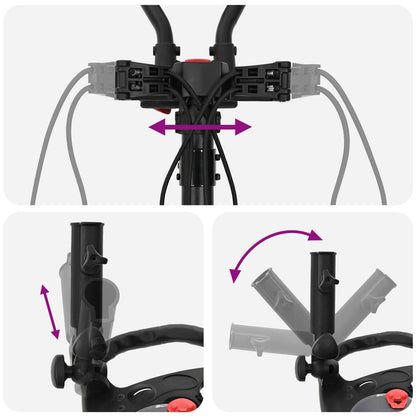 Golf-Dolly Mit Sitz Schwarz Aluminium Klappbar