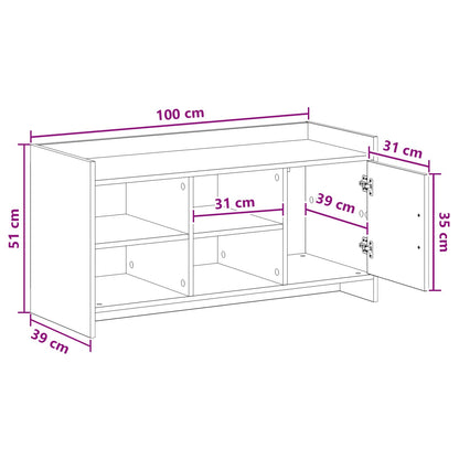 Schuhschrank Mit Tür 100 X 39,5 X 51 Cm Holzwerkstoff