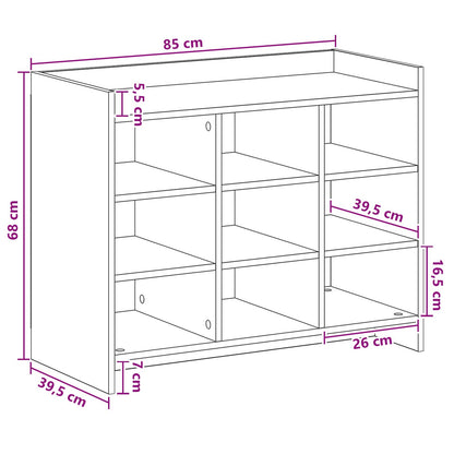 Schuhschrank 85 X 39,5 X 70 Cm Holzwerkstoff