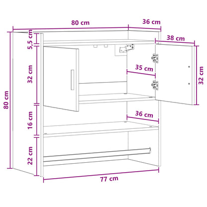 Wandregal Wandhalterung 80 X 36 X 80 Cm